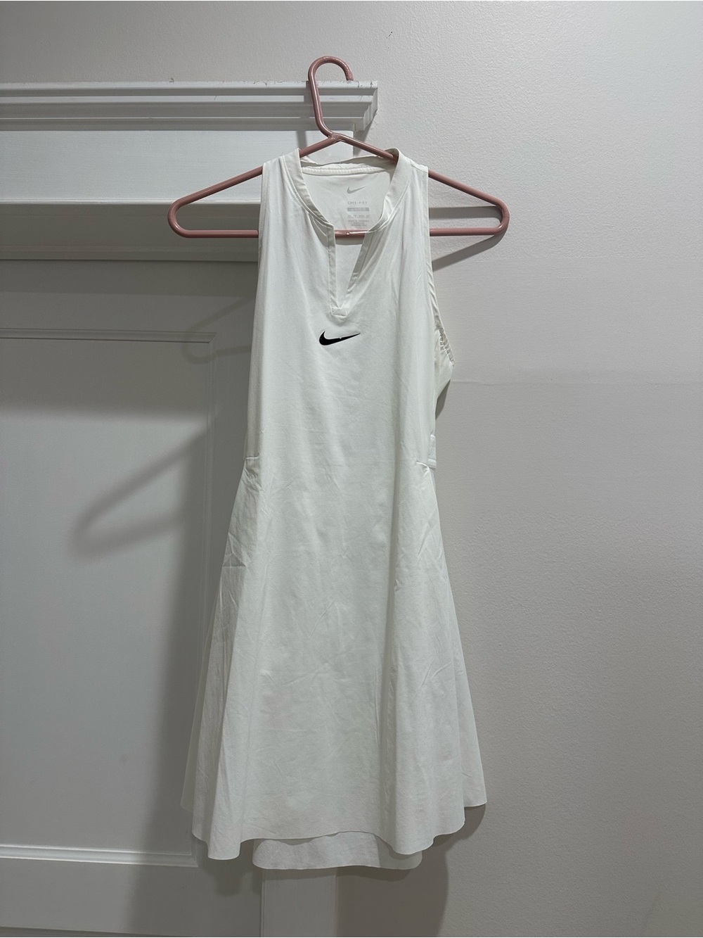 Nike White Sleeveless V-Neck Performance Dress